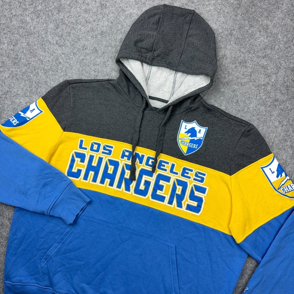 Los Angeles Chargers Hoodie Mens 2XL XXL Blue Yellow Starter‎ Bolts Pullover NFL